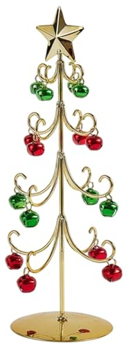 Albero di Natale in ferro battuto con campana espositore per albero ornamentale in metallo per decorazioni da tavolo per feste