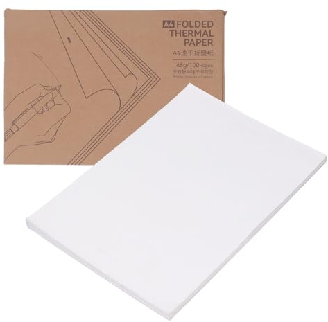 Gefaltetes A4-Thermodruckerpapier, 100 Blatt – wasserfeste, öl- und kratzfeste weiße Medien, kompatibel mit M08F PeriPage A4 MT810 ITP01 und COLORWING