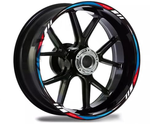 Adesivi Cerchi Moto per BMW s1000 rr xr r1250rs g310r r neun t f800r k1600gt r1200rt/r f900r f900xr Strisce Rifrangenti, Profili Decorativi, Set Completo per 2 Ruote,Multi-colored