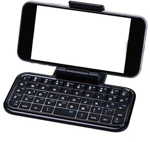 Fockety Mini Tastiera, Tastiera Bluetooth Dual Mode Cablata, Compatta Portatile da Viaggio Ricaricabile da 300 MAh per Smart TV, Proiettore, PC, Smartphone, Ufficio, Casa (Nero retroilluminato)