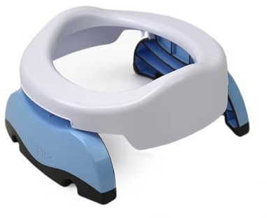 Potette Plus 2-in-1 Compact Universal Potty and Toilet Training Seat | Award-Winning Potty Training Essential for Toddlers | White/Blue
