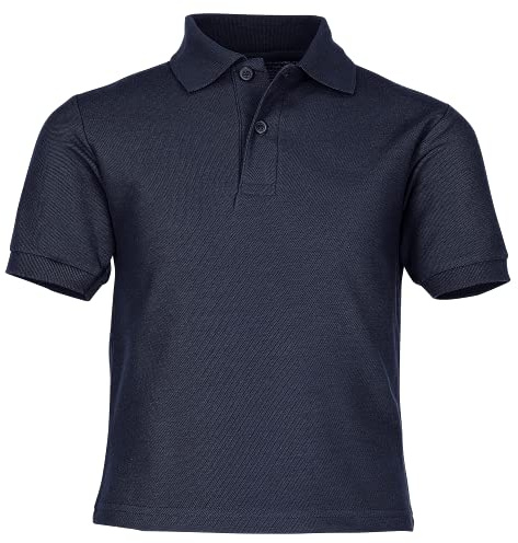 Fruit of the Loom Unisex Kids 65/35 Short Sleeve Polo Shirt, Deep Navy, 14-15 Years (Manufacturer Size:36)