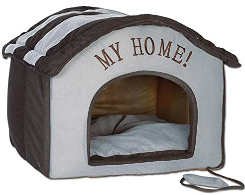 Wohnungs Hundehütte schwarz/anthrazit Indoorhütte Die wunderschöne, plüschig-weiche Stoffhütte mit My Home- Stickerei ist EIN idealer Rückzugsort für kleine Hunde