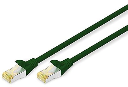 DIGITUS Câble LAN Cat 6A - 20m - RJ45 Câble réseau - S/FTP Blindé - Compatible Cat-6 & Cat-7 - Vert