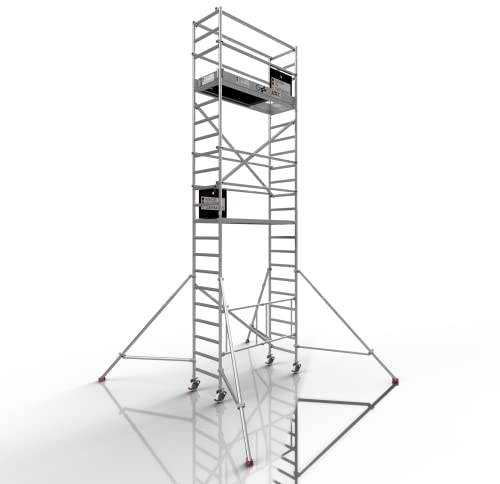 Profigerüst: ALTEC AluKlik® 2.0 700, Arbeitshöhe 7m | TÜV | Made in Germany | inkl. Ø150mm Rollen, Alu Gerüst Rollgerüst Fahrgerüst Baugerüst Faltgerüst Arbeitsplattform…