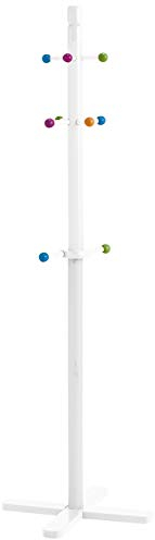 Zeller 13451 Attaccapanni per Bambini, Legno, Bianco, 38x38x125 cm