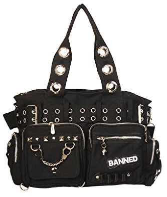 Banned Handcuff Handbag - Black/Black/One Size