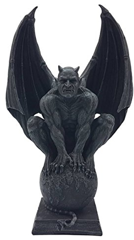 Vogler 766-7119 Dämon sitzt auf Weltkugel Gothic 31 cm Figur Demon Gargoyle