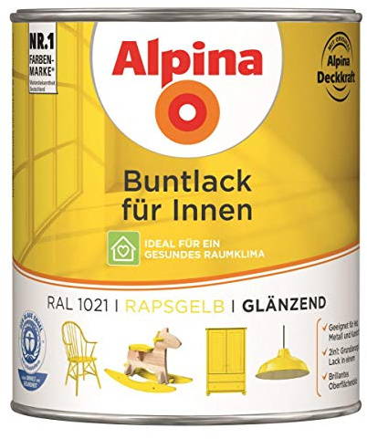 Alpina Buntlack für Innen Rapsgelb glänzend 750 ml