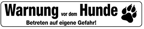 Blechwaren Fabrik Braunschweig GmbH WARNUNG VOR DEM Hunde Straßenschild Magnet aus Blech 16x3,5 cm STR-M 13