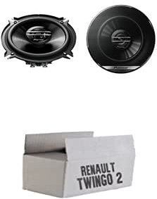 Lautsprecher Boxen Einbauset passend mit Pioneer TS-G1320F - 13cm 2-Wege 130mm PKW Koaxiallautsprecher Auto Einbausatz - für Renault Twingo 2 Front Heck