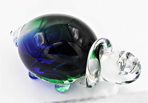 Vinciprueba Le Gemas di Venezia Tortuga Escultura de cristal incrustado azul verde Collection Murano Glass Made in Italy