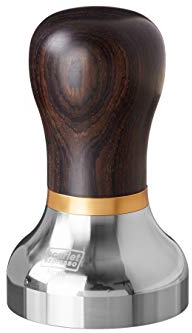 scarlet espresso | Tamper »Vittoria« für Barista; mit ergonomischem Griff aus Edelholz und präzisionsgefertigter, hochglanzpolierter Edelstahlbasis (53 mm, Ebenholz - Schwarz)