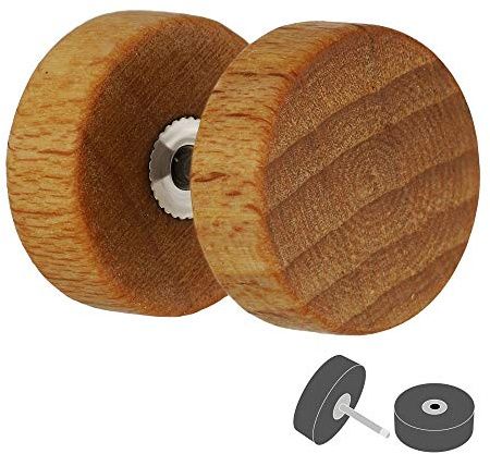 Treuheld® | HOLZ OHRSTECKER zum Schrauben - Braun, Hellbraun - 4 Größen: 6, 8, 10, 12 mm - Fake Plug - Organische OHRRINGE Herren & Damen & Kinder & Männer - Ohr FAKE TUNNEL Piercing STECKER Ohrtunnel