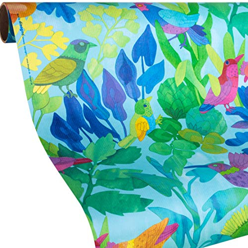PARADIES VOGEL Geschenkpapier BIRDS - 5 Meter Geschenkpapier Rolle und 9x Geschenkanhänger für Teens & Erwachsene - zum Geburtstag, Weihnachten - klimaneutrales Einpackpapier reißfest
