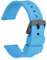 WOCCI 20mm Bracelet de Montre Silicone pour Femme et Homme avec Boucle Noire (Bleu Ciel)
