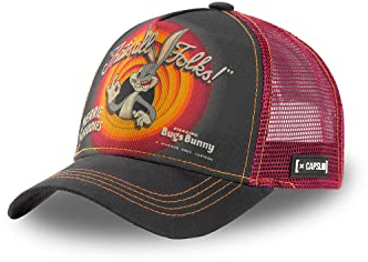 Capslab Bugs Bunny Looney Tunes Black/Red Trucker Cap - One-Size