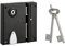 THIRARD - Serrure en applique à clé à fouillot pour porte int., droite, têt. affl., carré 7mm, axe 40mm, 110x70mm, noir, 2 clés