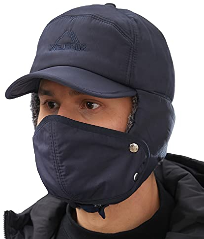 iEasey Ultimative Winter Trapper Hüte Herren Warm Thermo Baseball Cap Isolierte Baseballmütze mit Ohrklappe Winddicht Schneeschuhe für Ski Jagd Radfahren Wintersport