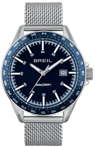 Breil Orologio TW1893 UOMO RUGGED quadrante MONO-COLORE BLU SCURO movimento SOLO TEMPO - 3 LANCETTE QUARZO e MESH ACCIAIO ARGENTO