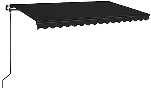 vidaXL Markise Automatisch mit LED Windsensor Markise Balkonmarkise Sonnenmarkise Sonnenschutz Sichtschutz Terrasse Garten 450x350cm Anthrazit