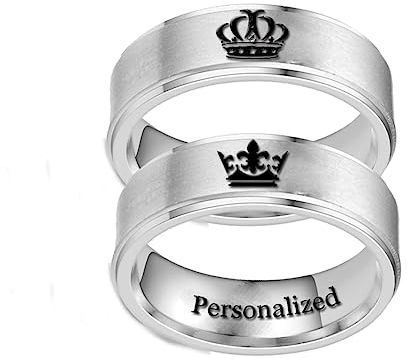 Personalisierte Foto-Mutter-Tochter-Ringe auf der Innenseite des Textes mit eingraviertem Muttertagsgeschenk-Ringen individuelles Paar Ringe für Jahrestag Geburtstag Verlobung (Silber)