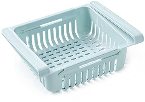 Kühlschrank-Schubladen-Organizer, 4 Stück, einziehbare Schublade, Kühlschrank-Aufbewahrungsbox, einzigartiges Design, ausziehbare Abfalleimer, Kühlschrank-Regalhalter, Aufbewahrungsbox (blau)