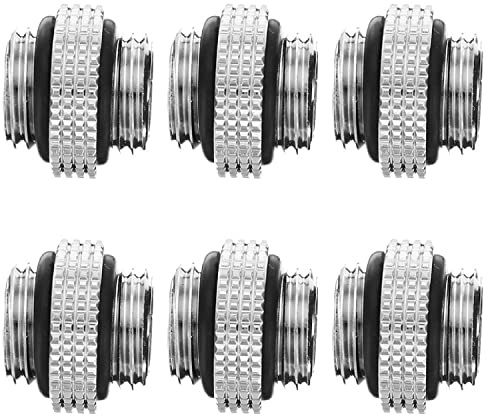 Dracaena.io 6er-Pack G1/4 Verlängerung, M-M, Silber, Mini
