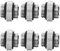 Dracaena.io 6 Pack G1/4 Thread, Male to Male Mini Extender Fitting with Tighten O-Ring, Copper Compression Fitting for Computer Water Cooling System, Silver