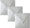 Paper24 25 Quadratische Briefumschläge (100g), 155 x 155 mm 15,5 x 15,5 cm mit Dreieckslasche für Hochzeitskarten im Format 148x148 mm (Silber)