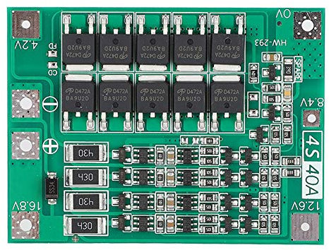 Annadue 4S Battery Protection Board,4S 14.8V 16.8V 40A 18650 Li-ion Lithium Battery Protection Board with Equalization,Precise Cut and Interface,Professional chip Set,Easy to Operate