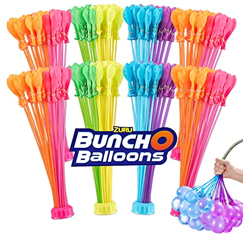 Original Bunch O Balloons Tropical Party 265+ Rapid-Filling Self-Sealing Water Balloons (8 Pack) by ZURU Water Balloon for the Whole Family, Kids, Teens and Adults