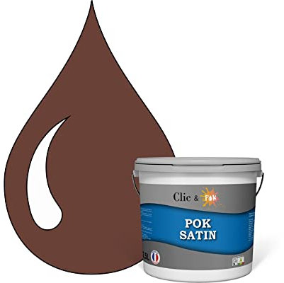 POK SATIN : Peinture Satin Lessivable Chocolat 25m² - 2,5L