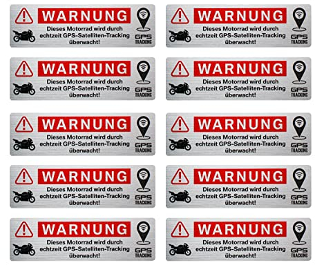 BIKE-label Anti Diebstahl Sticker 10 Stück edle Alarm Aufkleber für Motorrad Bike Kraftrad X900280VA