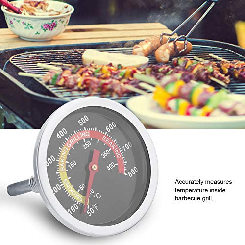 Thermometer für Grill, Temperaturanzeige Holz Grill Kochen 50~800 ℉ Grillthermometer aus Edelstahl