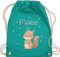 Turnbeutel Rucksack - Tiere - Eichhörnchen Eichhorn Squirrel - Unisize - Türkis - stoffbeutel kindergarten kindergartenrucksack name personalisierte tier sporttasche beutel krippe tasche tieren
