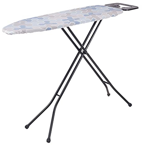 TIENDA EURASIA - Tabla de Planchar Ropa, Estructura Metálica Resistente Color Negro, Funda Estampada, Medida Abierta 105 x 33 x 92 cm (Abstracto)