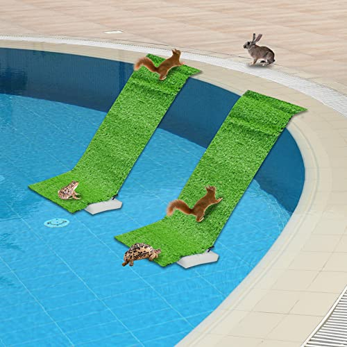 Lot de 2 rampes d'évasion pour Animaux Rampe de Sauvetage pour Animaux domestiques Piscine Gonflable Rampe D'évasion de Sauvetage pour Grenouille Petits Animaux 41,5x16 cm