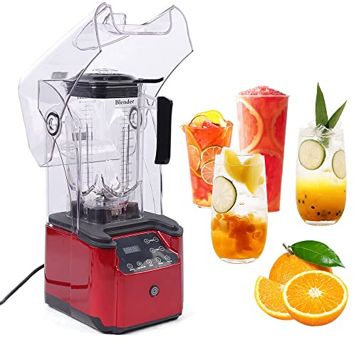 Batidora de vaso de 2200 W, batidora de batidos, batidora inteligente de alto rendimiento, insonorizada, 2,2 L