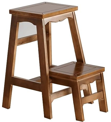 Wooden Step Stool Household Two-step Ladder Children's Step Stool Foldable Small Stool Footstool Rubber Wood Material