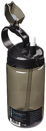 Chef Aid 1.1 Litre Drinks Bottle with Straw, Ideal for Hot and Cold Drinks, Freezer Safe, Dishwasher Safe, BPA Ffee