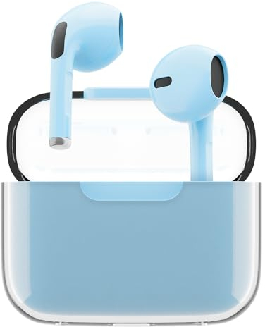 Juice Wireless Earphones, Pick 'N' Mix Bluetooth Earbuds with Earphones Wireless Charging Case & USB C Cable,Touch Control Earpods with 10m Bluetooth Range & 20 Hours Playback (Blue)