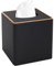 Porta fazzoletti in Pelle,Quadrata Porta Fazzoletti,Scatola Fazzoletti Moderne,Boden verstärkt mit Magneten,Nero