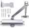 Baridwon Commercial Grade Hydraulic Door Closer Large Size, Heavy Duty No Slam with Hold Open, Silver