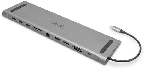 DIGITUS 11-Port USB-C Dock grey 2x HDMI VGA Grau