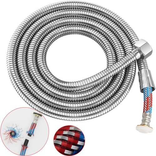 STOAT®Edelstahl-Brauseschlauch, verdickter PVC-Innenschlauch, 200 cm G1/2-Zoll-Glied, sehr flexibel und knickfest, auslaufsicher,duschschlauch 2m,schlauch dusche,duschschläuche,dusche schlauch