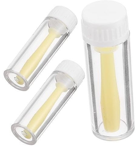 LALAFINA 3pcs Tweezers Travel Tool Safe Contacts Lens Stick Bottle Rigid Silicone Contacts Lens applicators Travel use Contacts Lens applicator Convenient Contacts Lens Stick Replaceable