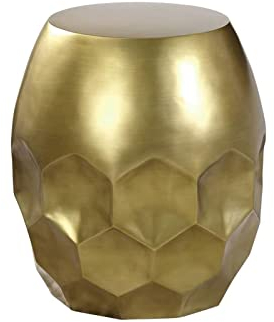 Moderne Sofatische Trommelförmiger Akzent-Beistelltisch, komplett montiert, kleiner Couchtisch, Nachttisch und Nachttisch, for Wohnzimmer und Schlafzimmer Wohnzimmer Beistelltisch ( Color : Gold )