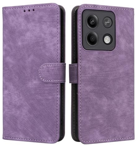 Unichthy Case for POCO M6 Pro Cover Shockproof Leather Wallet Case with [RFID Blocking] Credit Card Holder Stand Book TPU Flip Case Folio Phone Cover for Xiaomi POCO M6 Pro 4G Lavender