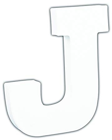 Décopatch AC739Cpack 5x Buchstabe J aus Pappmaché 15x10,5x12cm Weiß